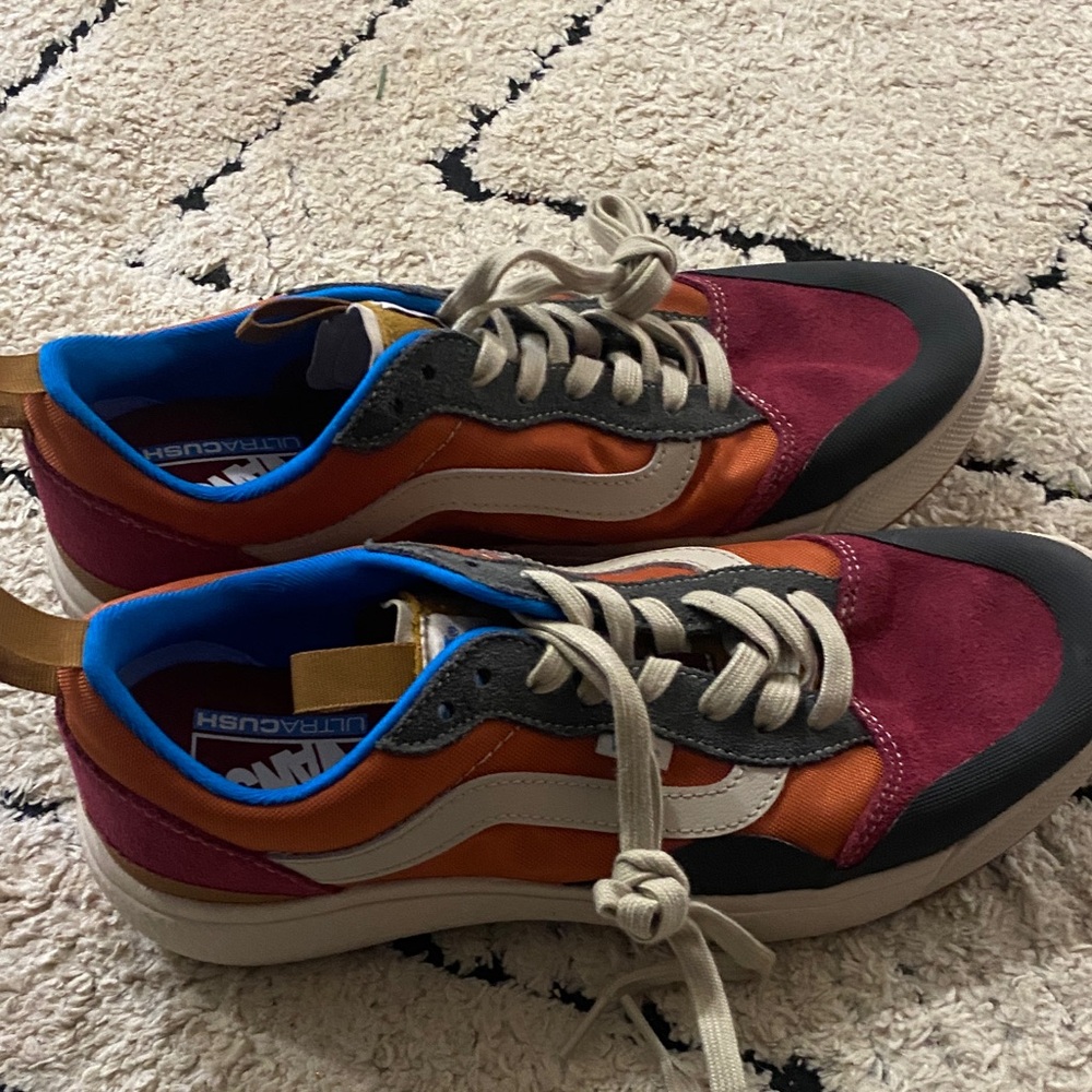 Vans Burgundy and Orange Men's Sneakers